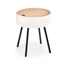 Masă de cafea AURA 45x38 cm alb/negru/bej