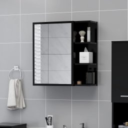 Dulap de baie cu oglinda, negru, 62,5 x 20,5 x 64 cm, PAL GartenMobel Dekor