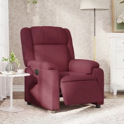 Fotoliu rabatabil electric, rosu vin, material textil GartenMobel Dekor