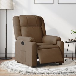 Fotoliu rabatabil electric, maro, material textil GartenMobel Dekor