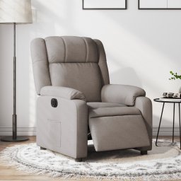 Fotoliu rabatabil electric, gri taupe, material textil GartenMobel Dekor