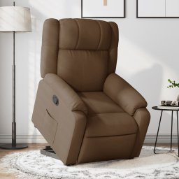 Fotoliu rabatabil cu ridicare pe verticala, maro, textil GartenMobel Dekor