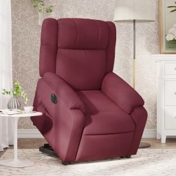 Fotoliu electric rabatabil cu ridicare, rosu vin, textil GartenMobel Dekor