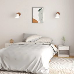 Noptiere, 2 buc., alb, 40x31x40 cm, lemn masiv de pin GartenMobel Dekor