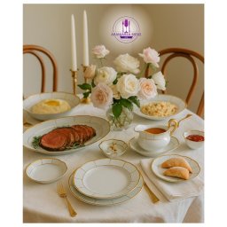 MENUET decor AUR Serviciu masa portelan Bohemia 12 persoane ( 45 piese )