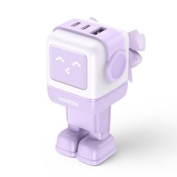 Incarcator de retea 2x USB-C, 1 x USB-A, 65 W, LED, Mov