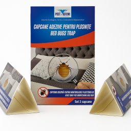 Set 2 Capcane cu feromoni pentru Plosnițe de Pat și Gândaci – Pest-X-Defend, Eficiență 3 Luni, Fără Miros