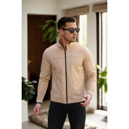24285 Dewberry Suede Mens Jacket-CREAM
