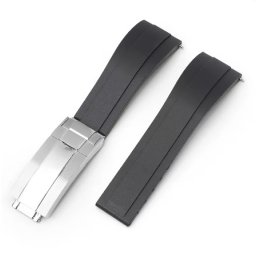 Curea pentru Rolex neagră 20mm cu cataramă