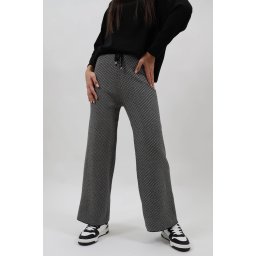 PANTALONI LUNGI DIN TRICOT CU SNUR IN TALIE ALDA TALIE UNICA Negru