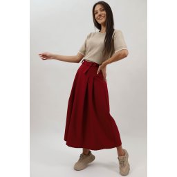 FUSTA LUNGA CU PENSE SI CUREA IN TALIE CARI TALIE UNICA Burgundy