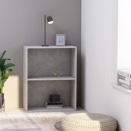 Biblioteca cu 2 rafturi, gri beton, 60 x 30 x 76,5 cm, PAL GartenMobel Dekor