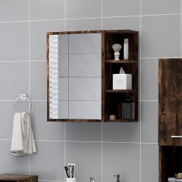 Dulap baie cu oglinda stejar fumuriu 62,5x20,5x64 cm lemn GartenMobel Dekor
