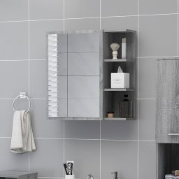 Dulap baie cu oglinda gri sonoma 62,5x20,5x64 cm lemn compozit GartenMobel Dekor