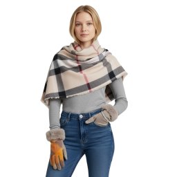 Cadou Craciun British Esarfa Casmir si Manusi Bratara Tennis Gold