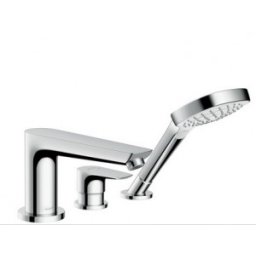 Baterie cada Hansgrohe 3 piese cu dus retractabil gama Talis E, crom