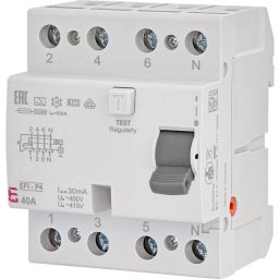 Intrerupator RCCB 3P+N 40A/30mA tip A Eti 002061512