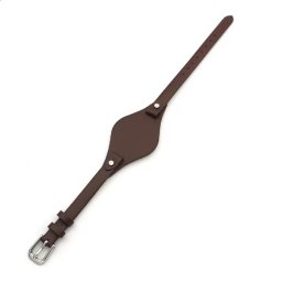 Curea maron tip Fossil 8mm cu catarama argintie