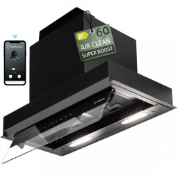 Hota incorporabila Turbionaire Enia 60 Plus TNP60BB, Motor Brushless 800mc/h, WIFI, Clasa A+, Functie curatare aer, Reminder curatare/schimbare filtru, Control tactil pe panoul mobil, Refulare verticala/orizontala, Finisaj negru