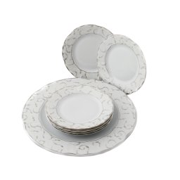 VIVIEN decor ARGINT - Serviciu de tort portelan (6 persoane - 7 piese)