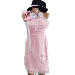 Set dezgatit mireasa 4 piese, model roz cu fluturasi Personalizat, palarie neagra si fundita - ODIS181