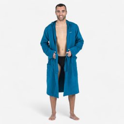 Halat de baie cu glugă microfibră compact Albastru închis Bărbați