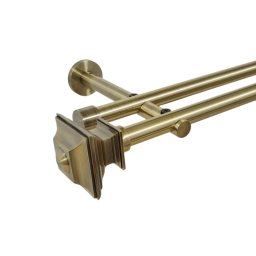 Galerie dubla picior universal fara inele prindere perete verdi 19/19 mm aur antic