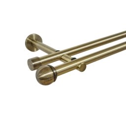 Galerie dubla picior universal fara inele prindere perete todi max 19/19 mm aur antic