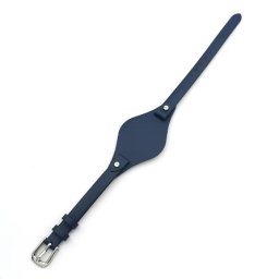 Curea albastră tip Fossil 8mm cu catarama argintie