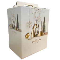 Cutie cadou, design Craciun auriu, 260x140x330 mm