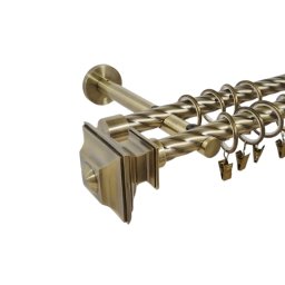 Galerie dubla twist prindere perete picior universal verdi 19/19 aur antic