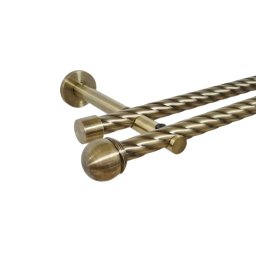 Galerie dubla twist picior universal fara inele prindere perete todi max 19/19 mm aur antic
