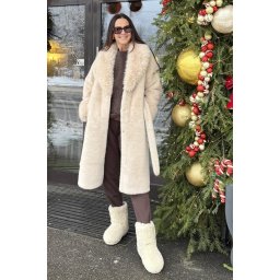 BLANA LUNGA CU BUZUNARE SI CORDON IN TALIE TIP CAPOT MALY Bej TALIE UNICA