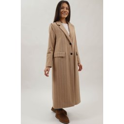 PALTON LUNG FARA BUZUNARE CU CAPTUSEALA INCHIDERE IN 2 NASTURI GLORIA CAMEL L Camel