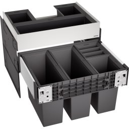 Cos de gunoi incorporabil Blanco SELECT II 60/4 ORGA, 2x15 l si 2x6 l, gri, corp 600 mm, cos plastic, 526211