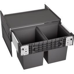 Cos de gunoi incorporabil Blanco SELECT II Compact 60/2, 2x17 l, corp 600 mm, cos plastic, gri, 526207