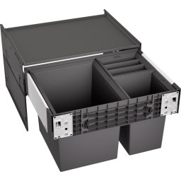 Cos de gunoi incorporabil Blanco SELECT II XL 60/3, 1x30 l si 2x8 l, corp 600 mm, cos plastic, gri, 526205