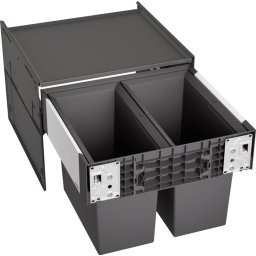 Cos de gunoi incorporabil Blanco SELECT II 50/2, 2x19 l, corp 500 mm, cos plastic, gri, 526201