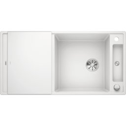 Chiuveta BLANCO AXIA III XL 6 S Silgranit InFino cu tocator sticla, alba, 100 cm, 523514