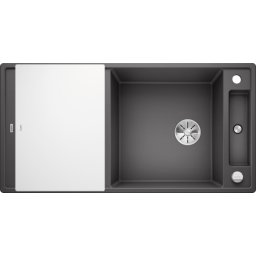 Chiuveta BLANCO AXIA III XL 6 S Silgranit InFino cu tocator sticla, gri piatra, 100 cm, 523511