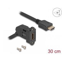 Modul keystone HDMI 8K60Hz unghi 45 grade T-M Negru 0.3m, Delock 67157