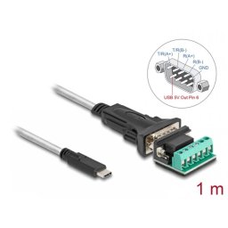 Adaptor USB 2.0-C la Serial RS-422/485 cu terminal block 5V 1m, Delock 64269