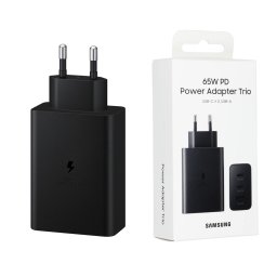 Incarcator Priza Samsung Original Wall Charger (EP-T6530NBEGEU) - 2x Type-C, USB PPS, PD 65W, QC 3.0, AFC, FCP - Black