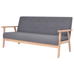 Canapea cu 3 locuri, gri închis, material textil GartenMobel Dekor