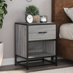 Noptiera, gri sonoma, 40x31x50 cm, lemn prelucrat GartenMobel Dekor