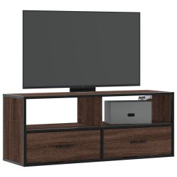 Dulap TV, stejar maro, 100x31x39,5 cm, lemn prelucrat si metal GartenMobel Dekor