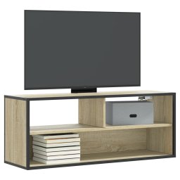 Dulap TV stejar sonoma, 100x31x39,5 cm, lemn prelucrat si metal GartenMobel Dekor