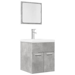 Set mobilier de baie, 2 piese, gri beton, lemn compozit GartenMobel Dekor