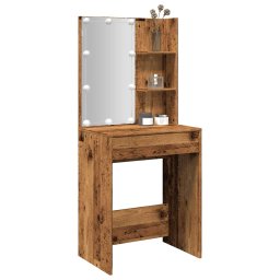 Masa de toaleta cu LED, lemn vechi, 60x40x140 cm GartenMobel Dekor