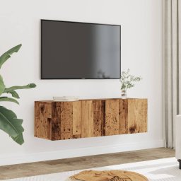 Comoda TV de perete, 2 buc. lemn vechi, 100x30x30 cm GartenMobel Dekor